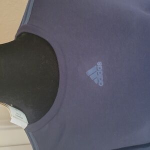 COPY - M Adidas 100% Polyester Navy Striped Sweatshirt